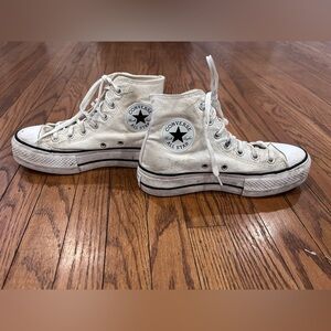 Converse All Star White Canvas High-Tops - Womens 6.5